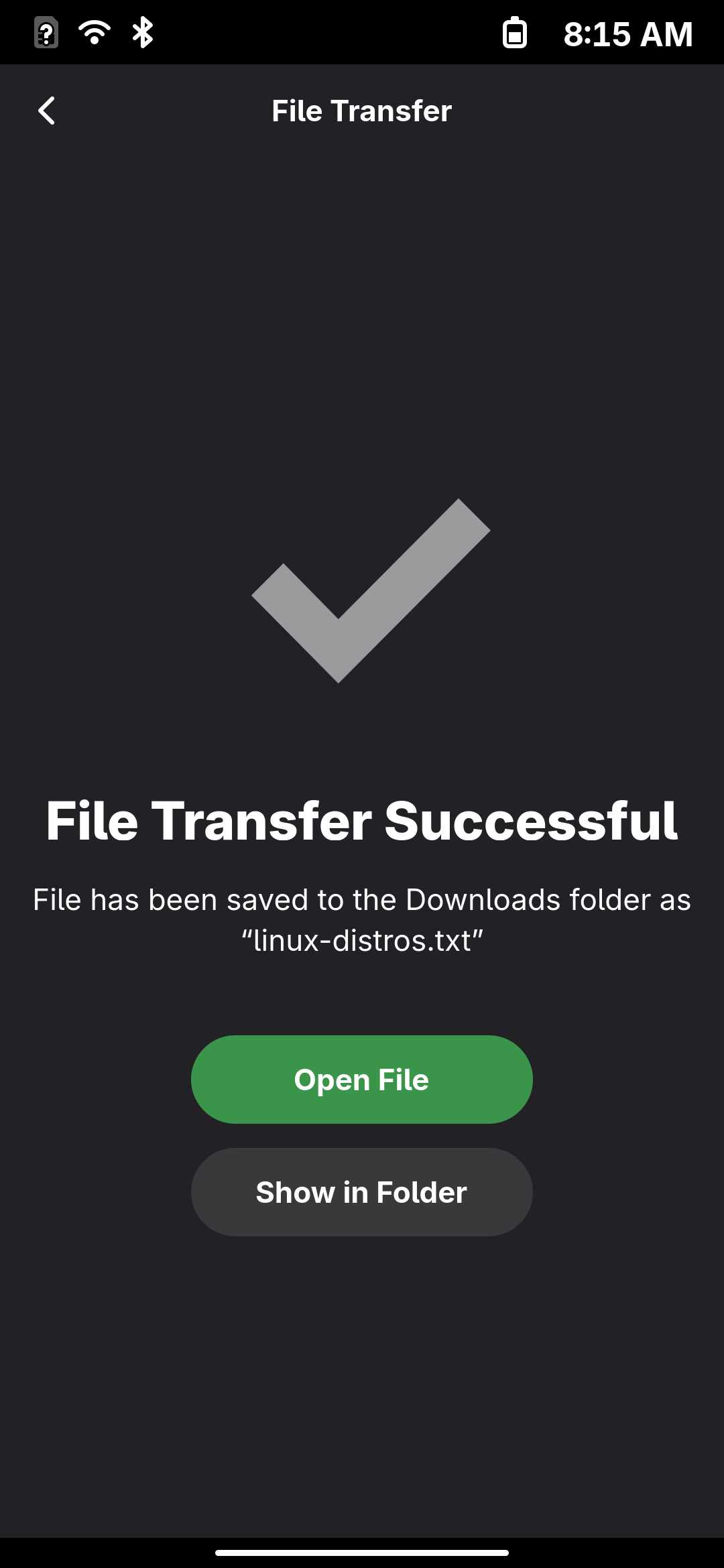 Warp transfer file