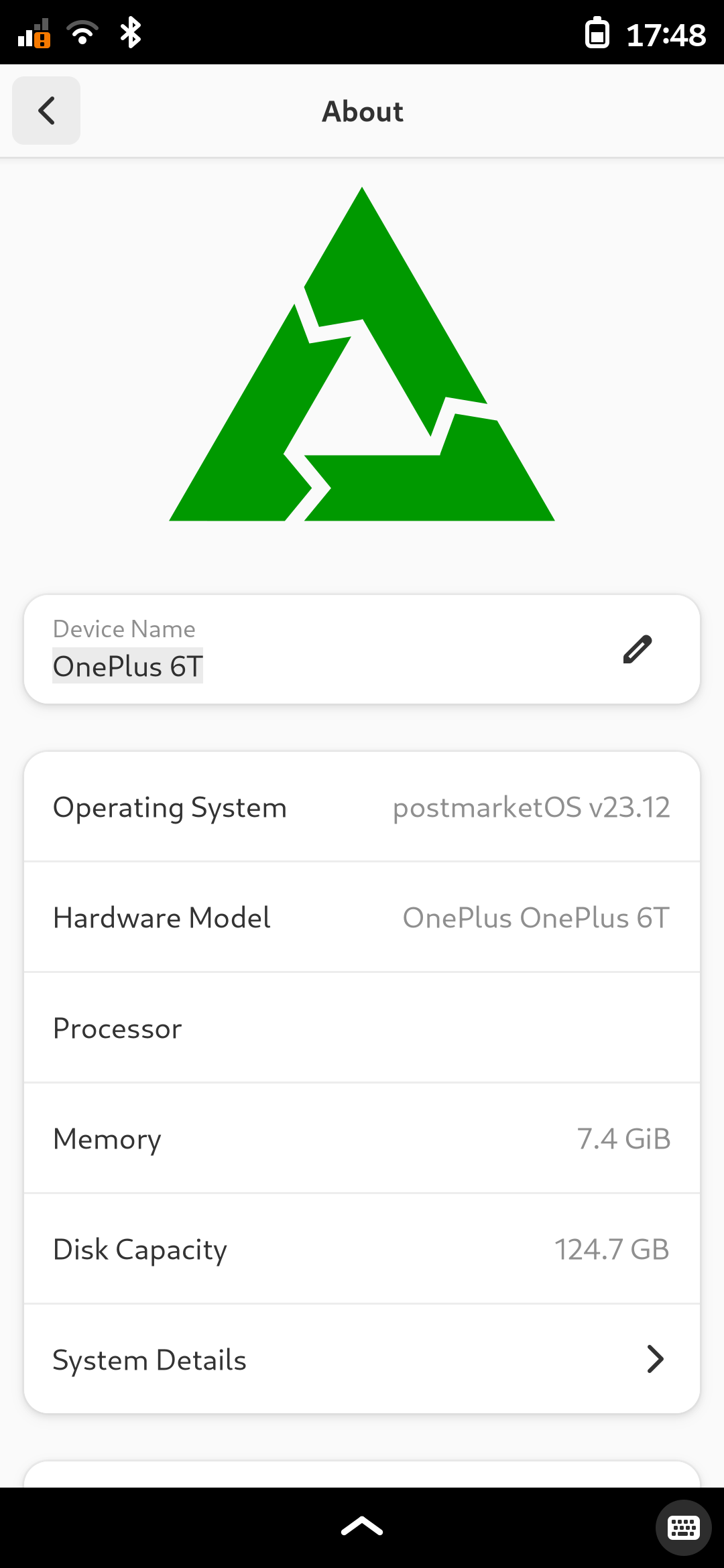 OnePlus 6T About Settings