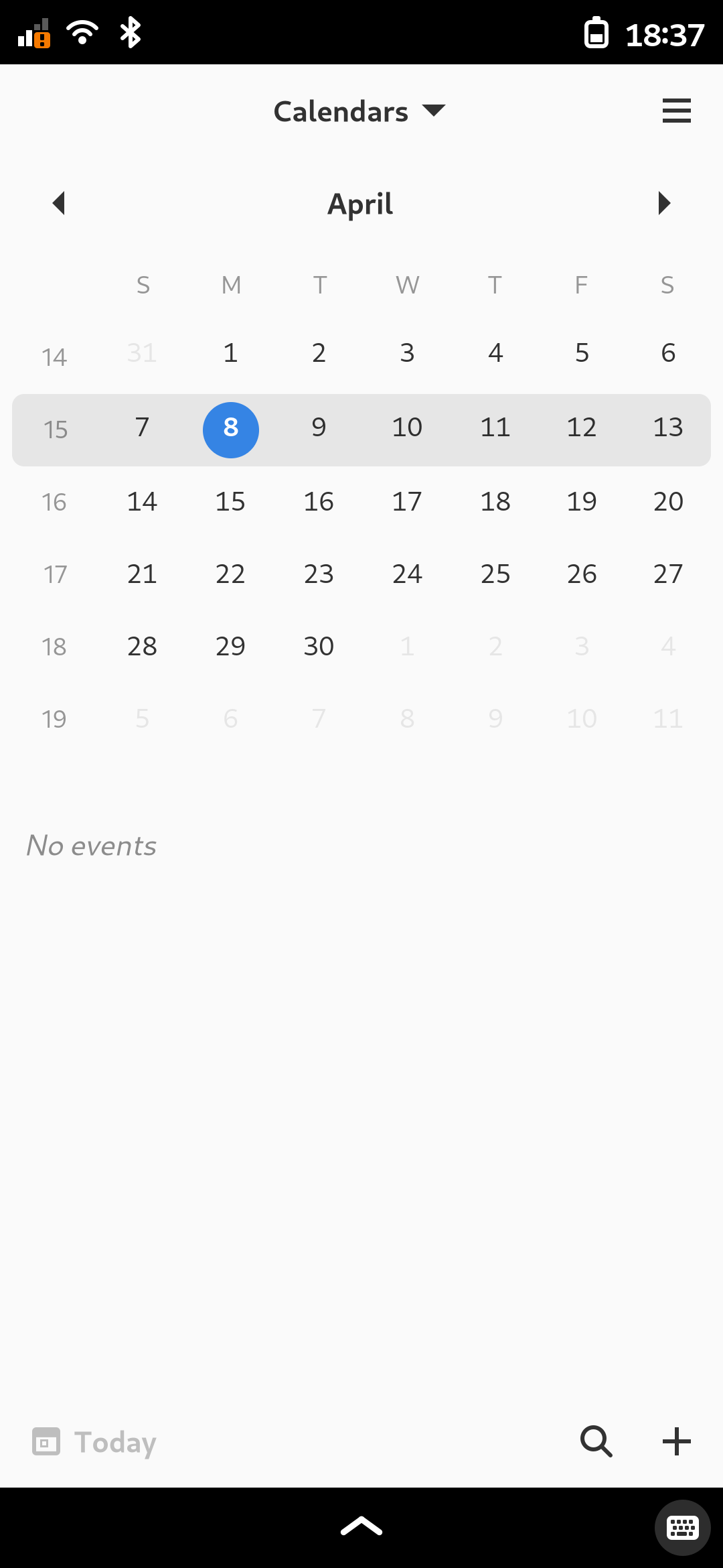 OnePlus 6T with GNOME Calendar